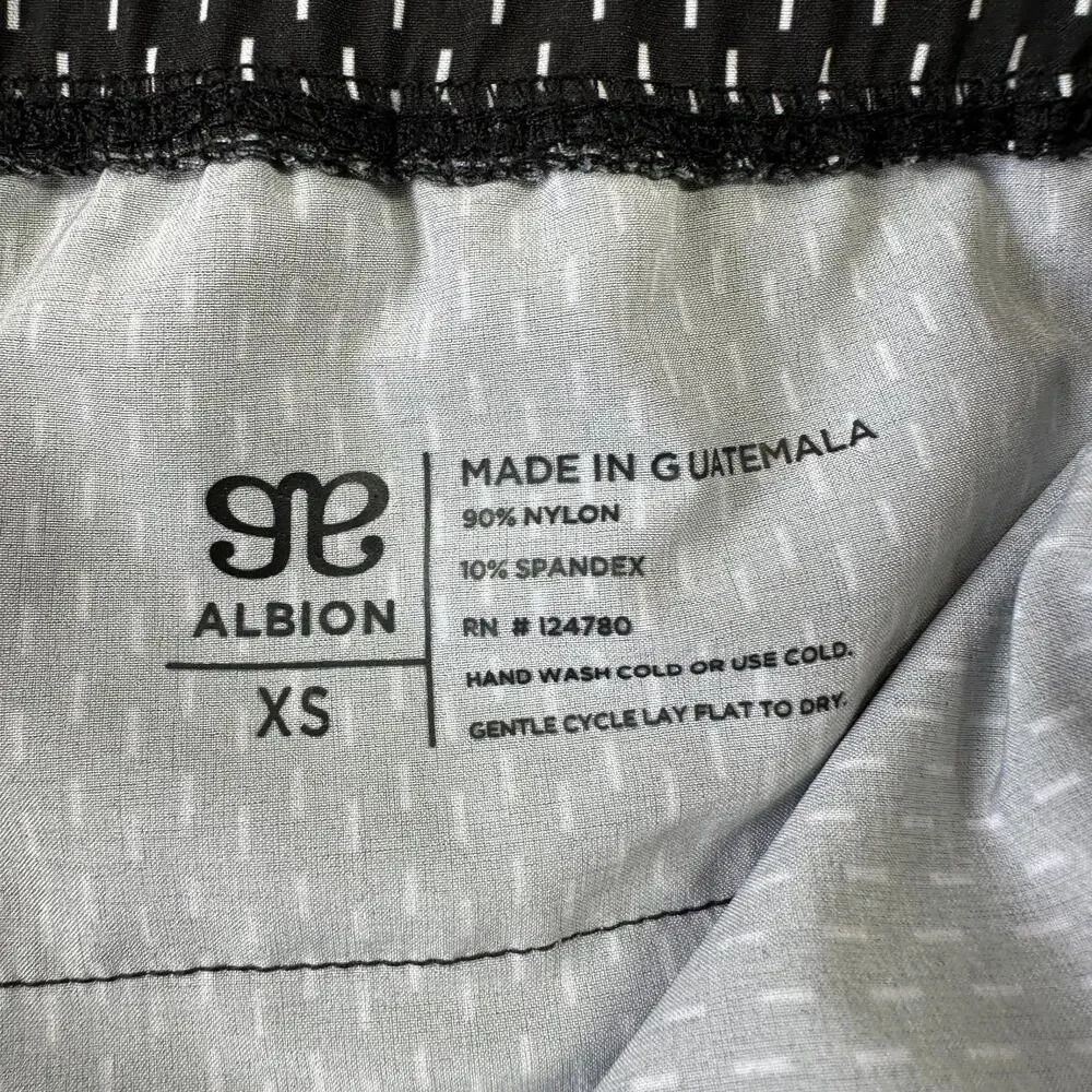 Albion Pants Womens XS Black White Dash Print Jetsetter Jogger Athletic Sporty